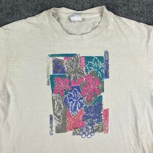 USA‎ Olympic Graphic T-Shirt Mens Medium White 90s Vintage JC Penney